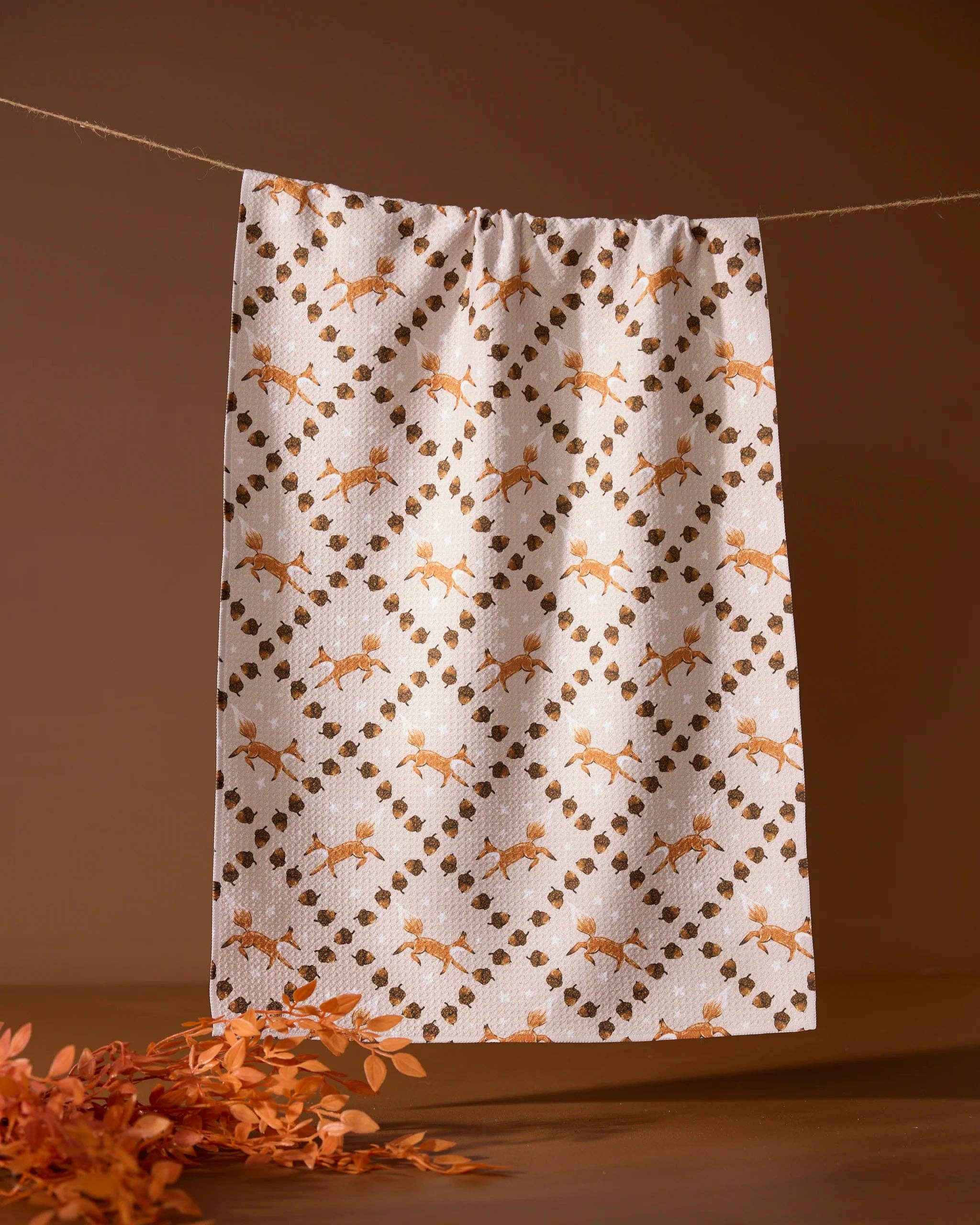 Foxes and Twinkles Tea Towel