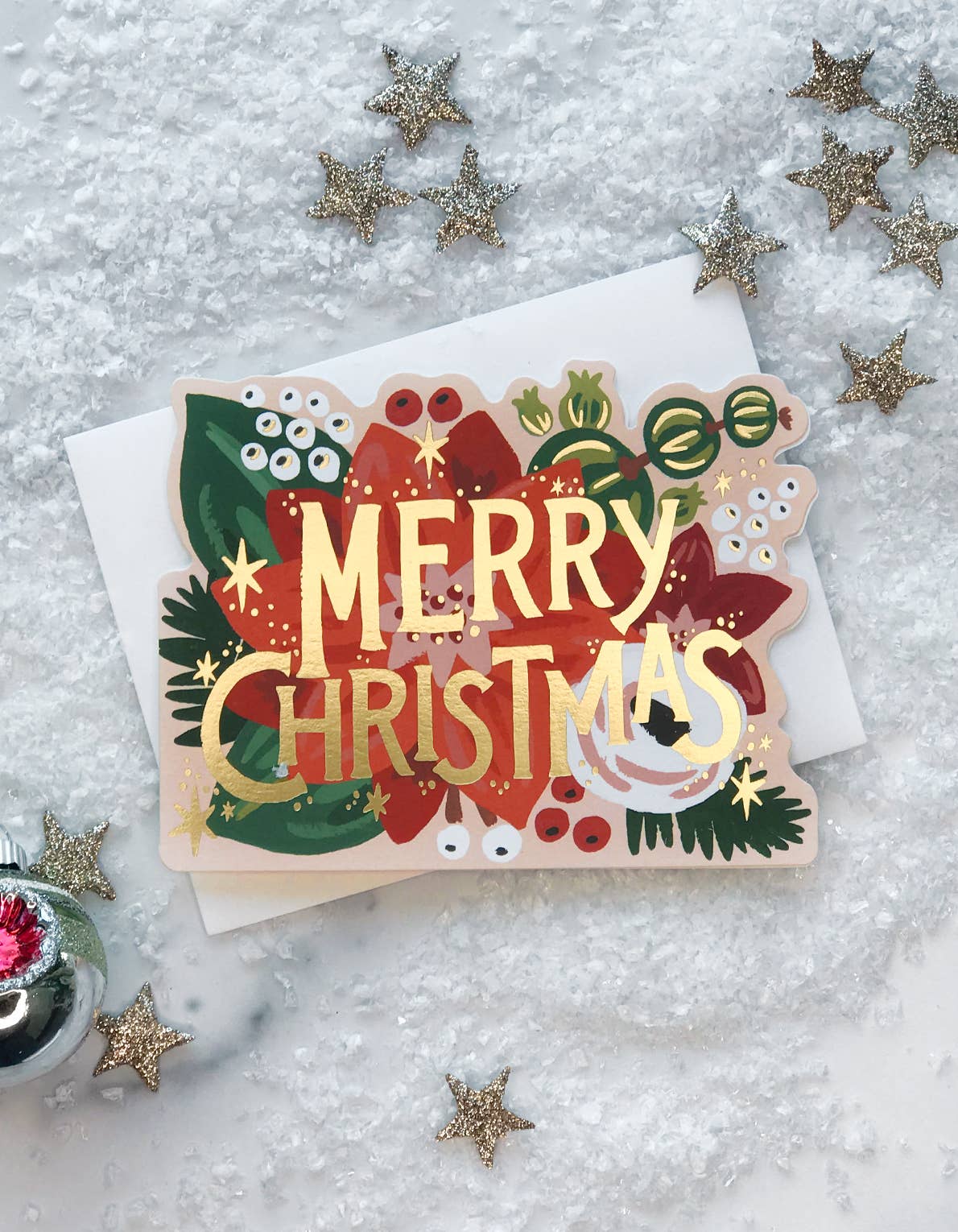 Poinsettia Holiday Card