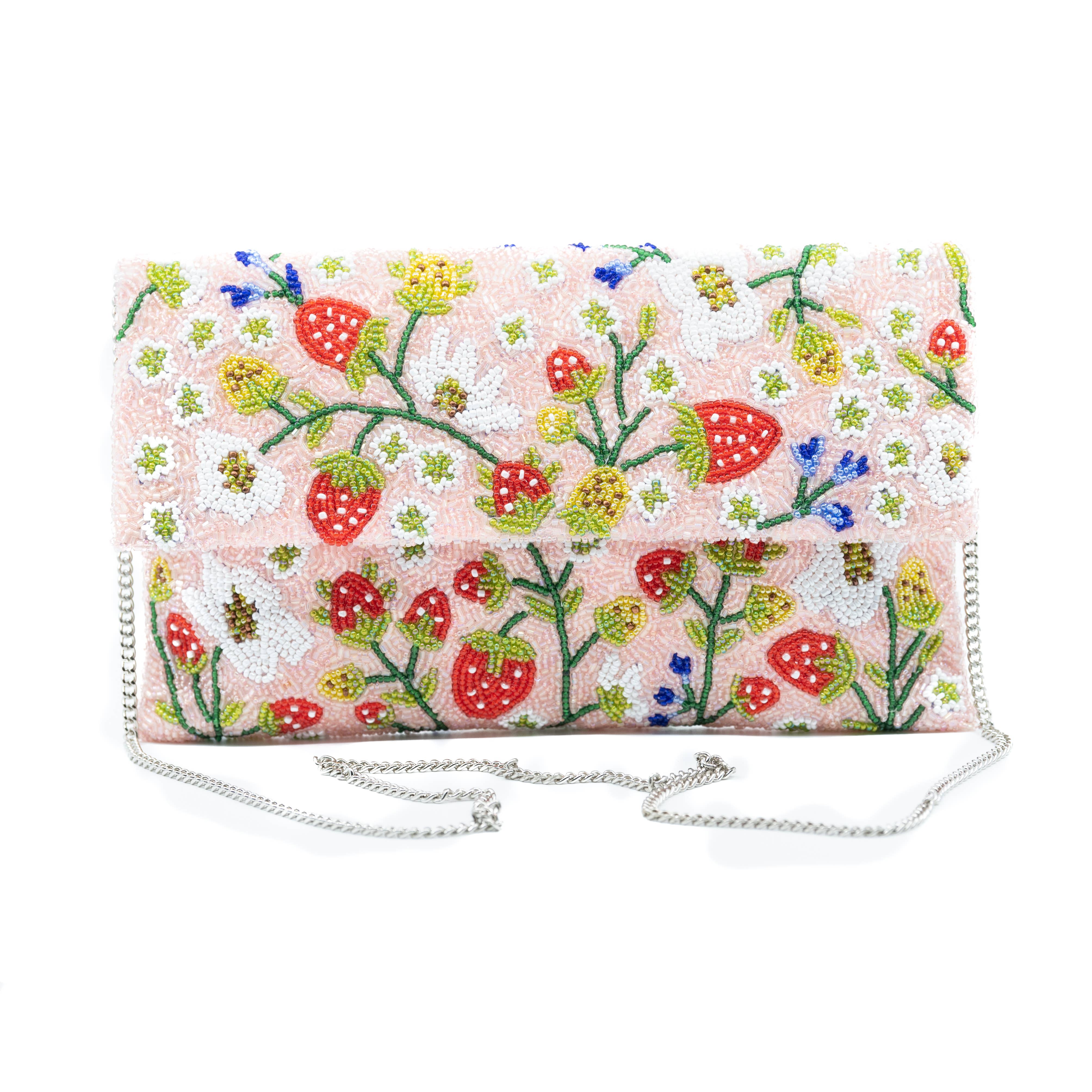 Berry Floral Beaded Bag