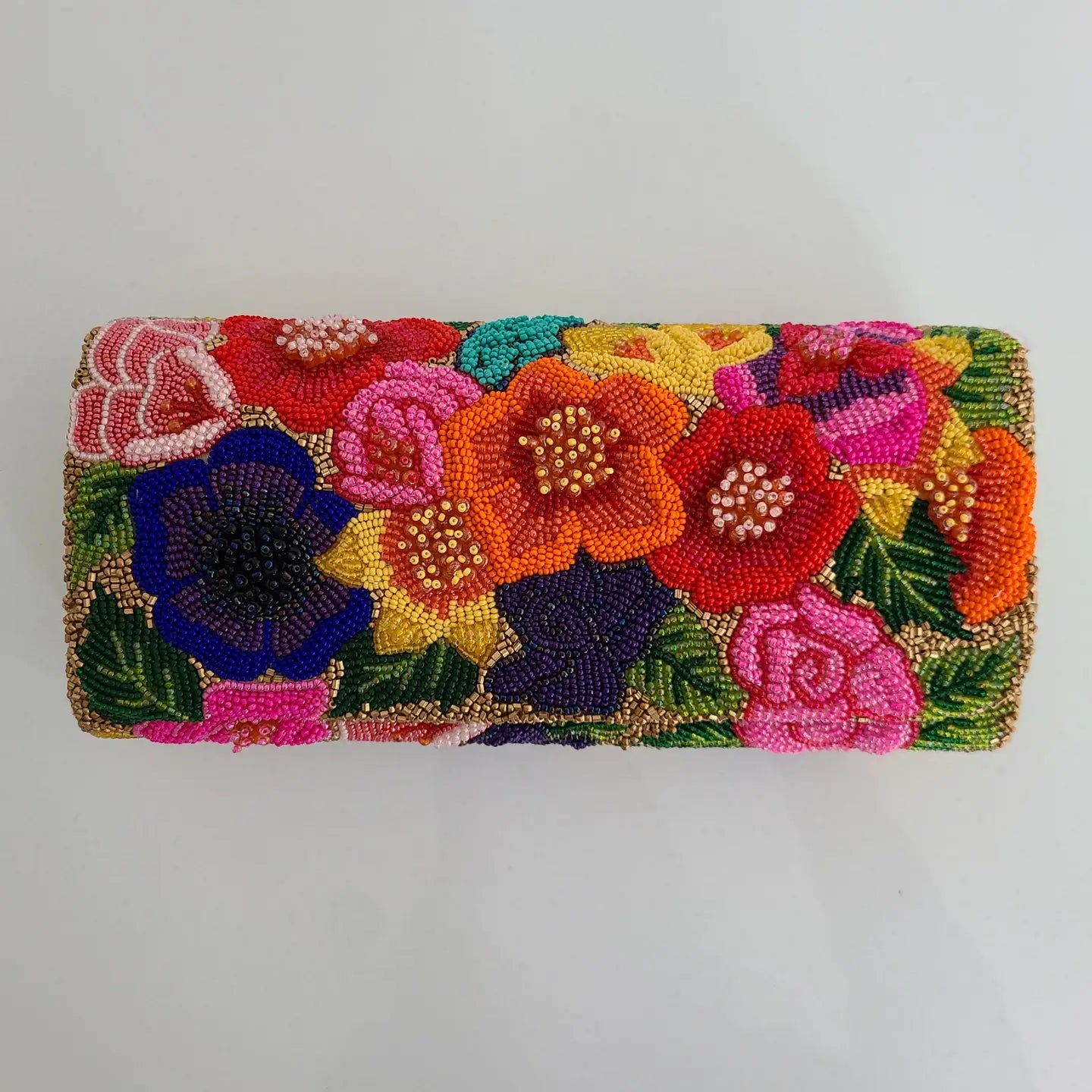 Bright Florals Beaded Bag