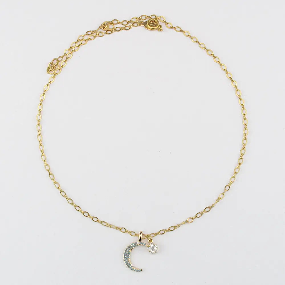 (Copy) Crystal Blue Moon Necklace 1501G