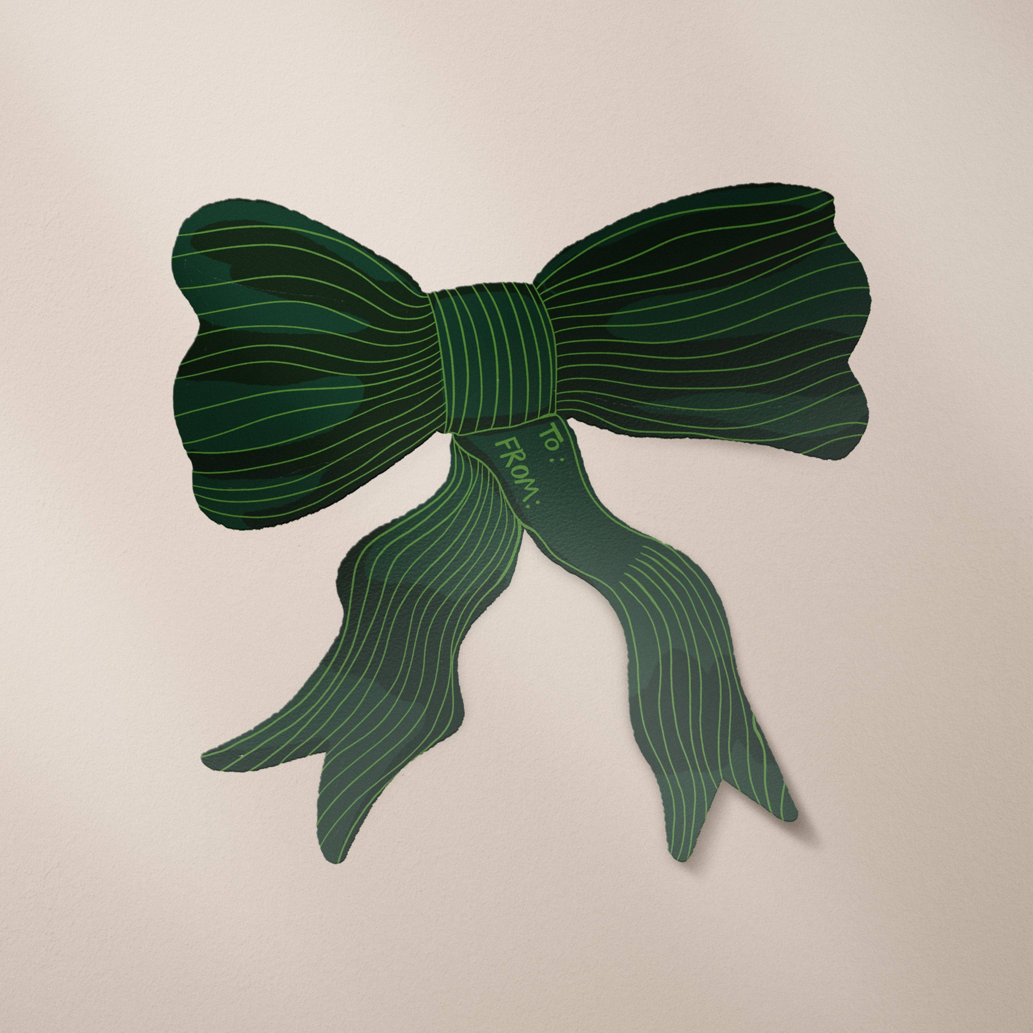 Striped Bow Gift Sticker