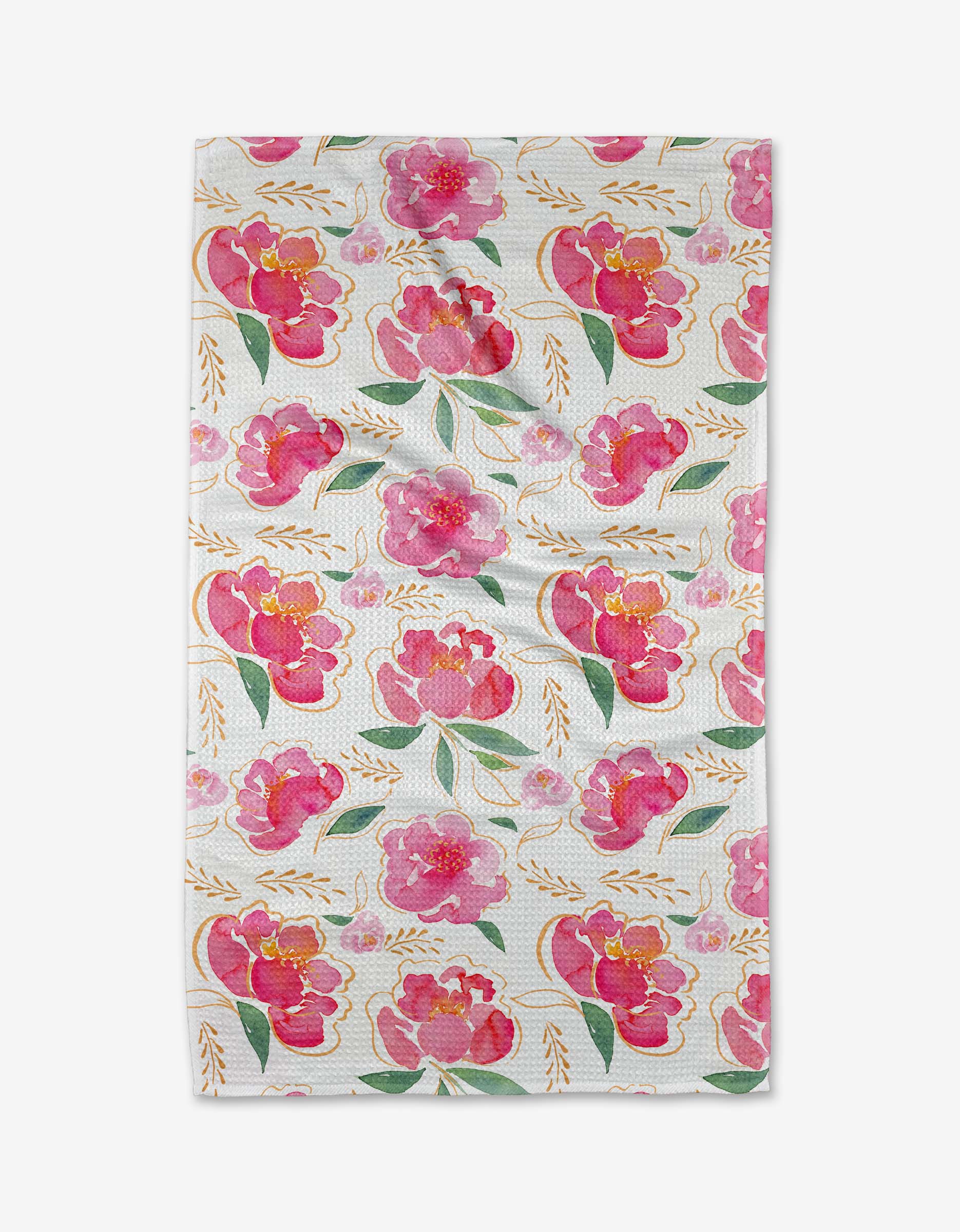 Pink Peonies Tea Towel