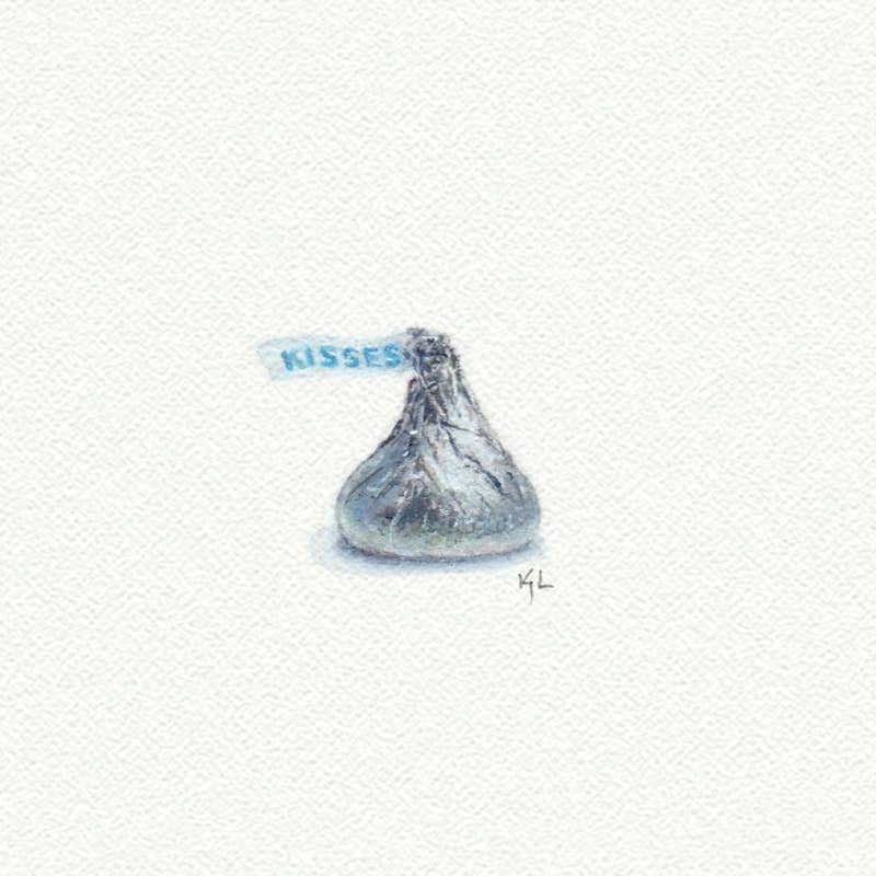 Hershey's Kiss Miniature Watercolor Painting - Art Print