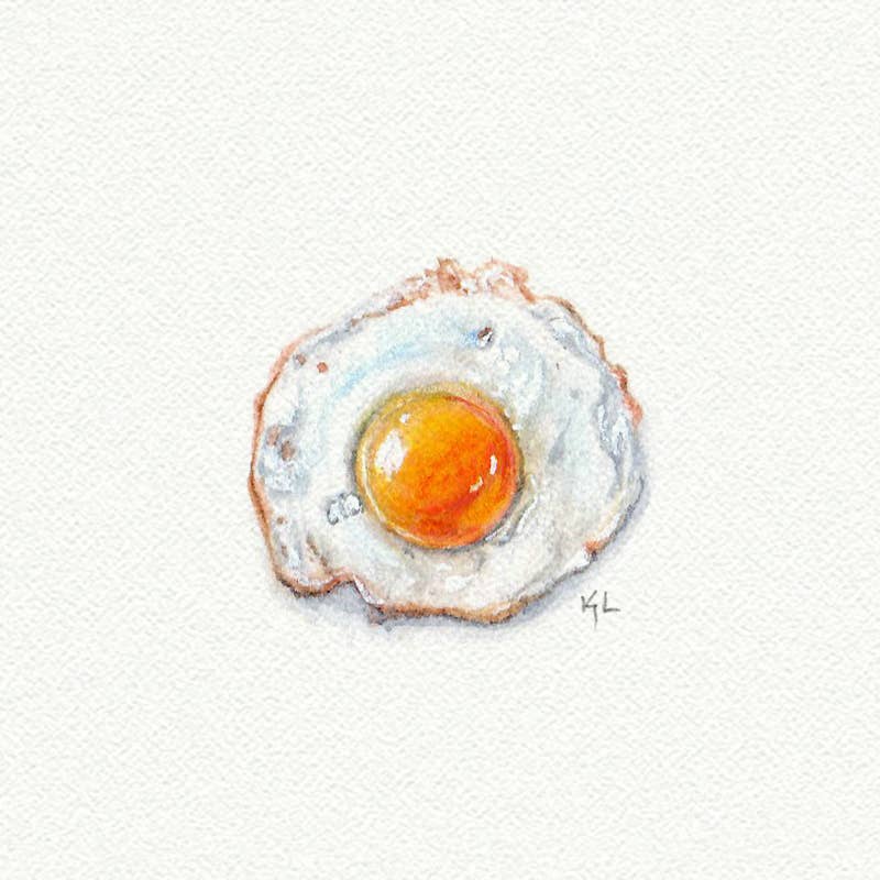 Egg Miniature Watercolor Print