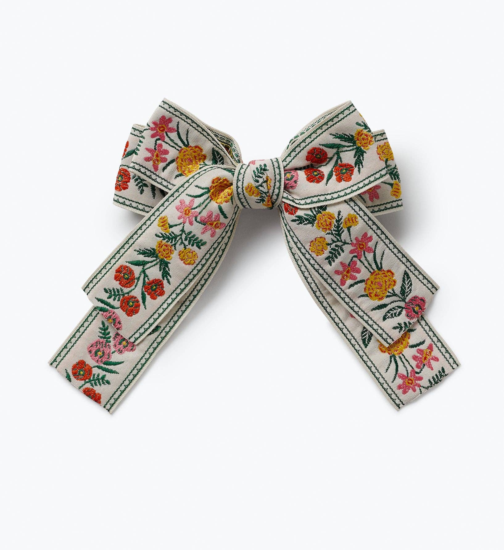Garden Study Jacquard Ribbon Bow Clip