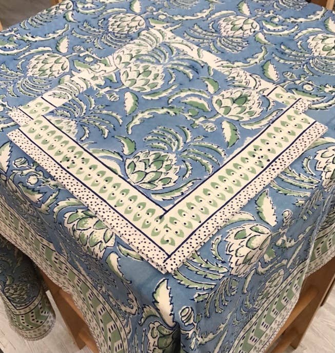 Thistle Blue Tablecloth 60"x60"