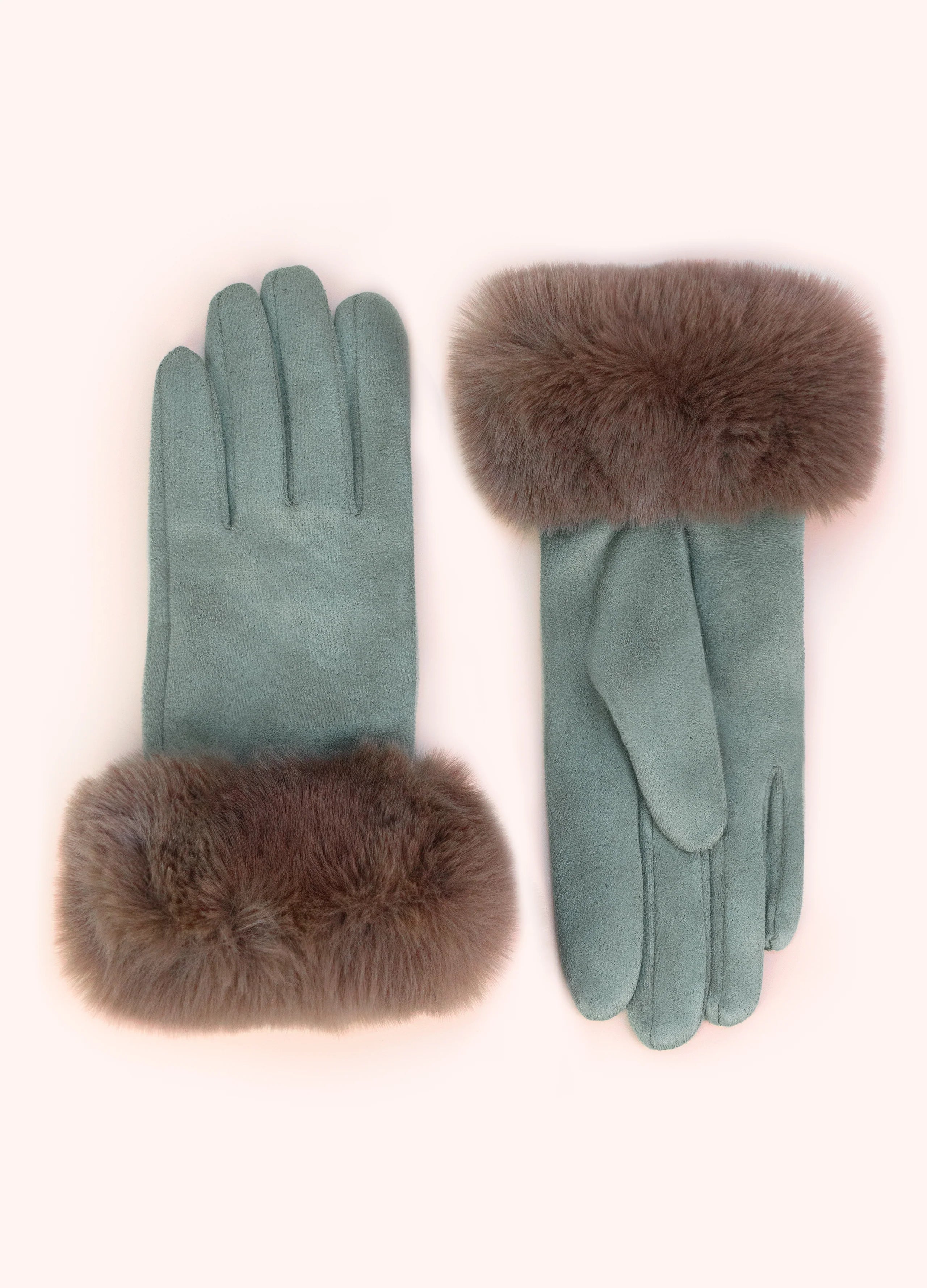 Suede Fur Gloves
