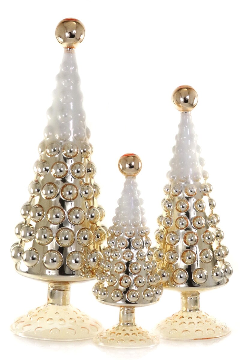 Gold Frosted Hobnail Trees