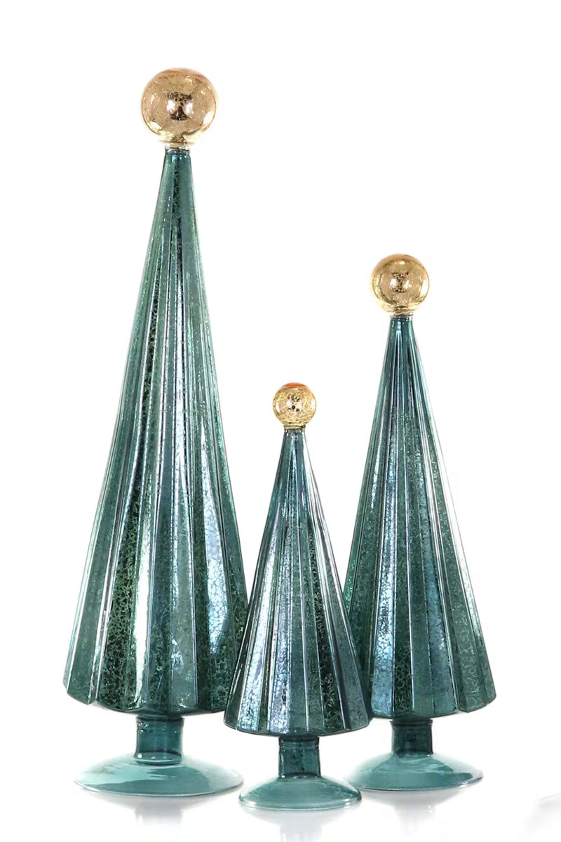 Pleated Tabletop Trees - Blue Gold
