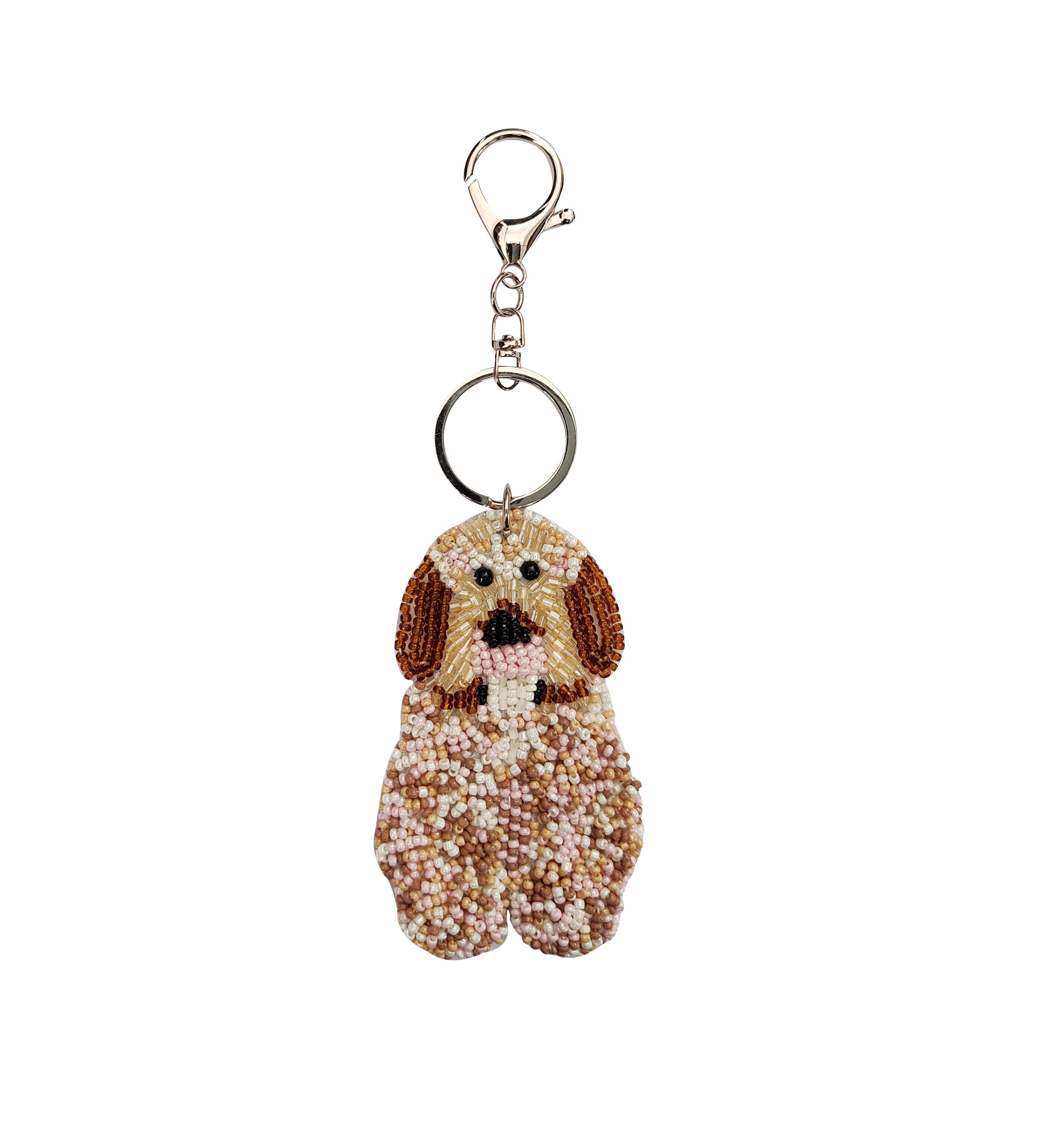 Golden Doodle Beaded Bag Charm