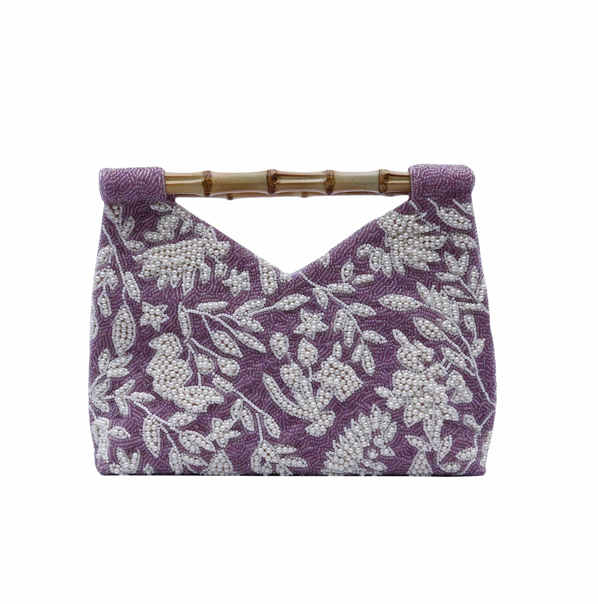 Lilac Pearl Beaded Clutch