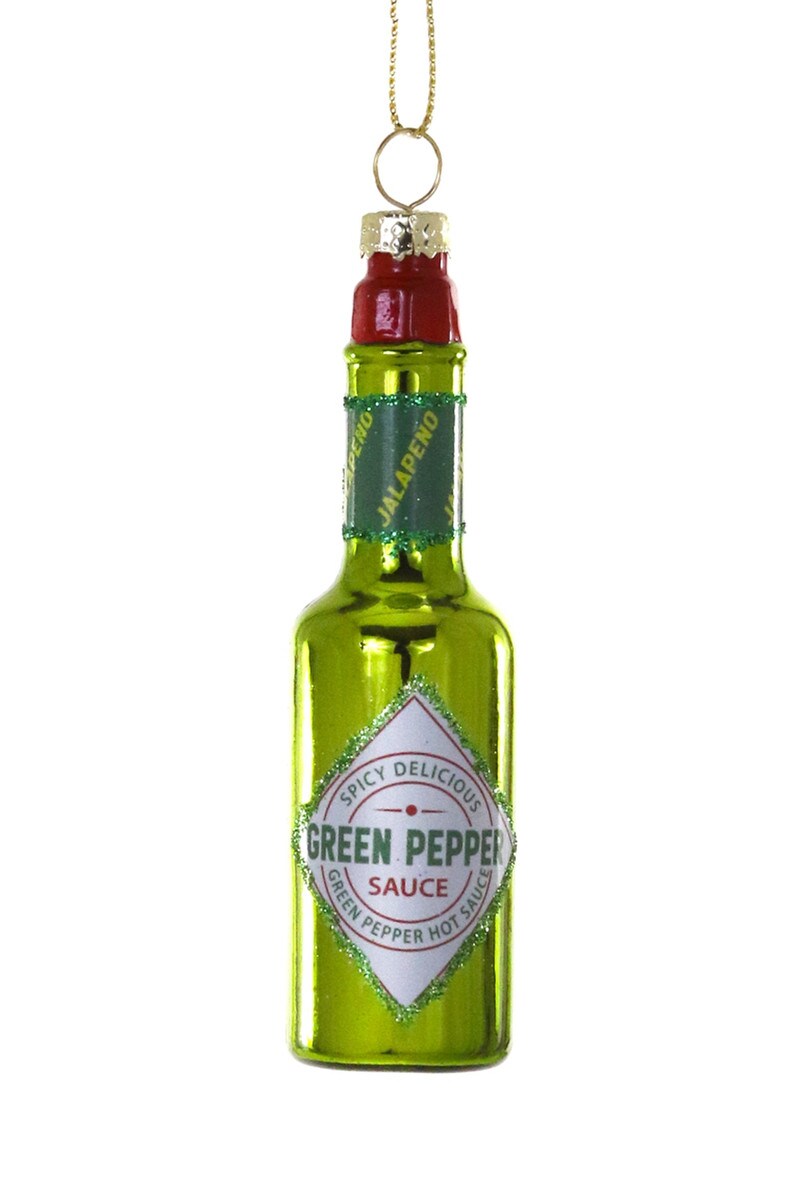 Green Hot Sauce Ornament