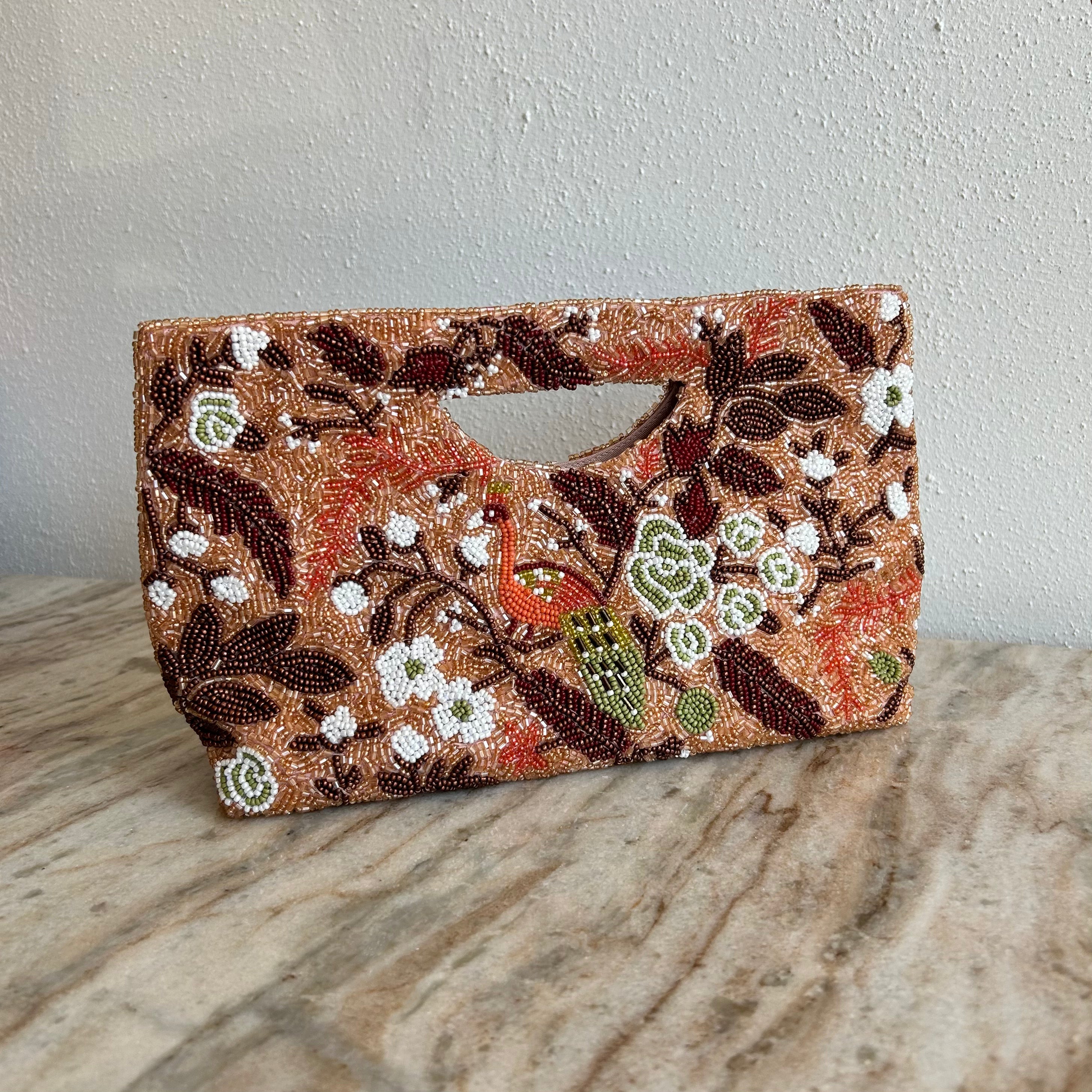 Peacock Beaded Clutch