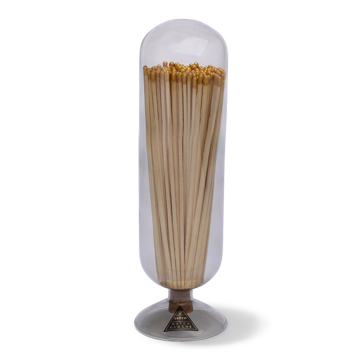 Smoke Fireplace Match Cloche with Gold Tips