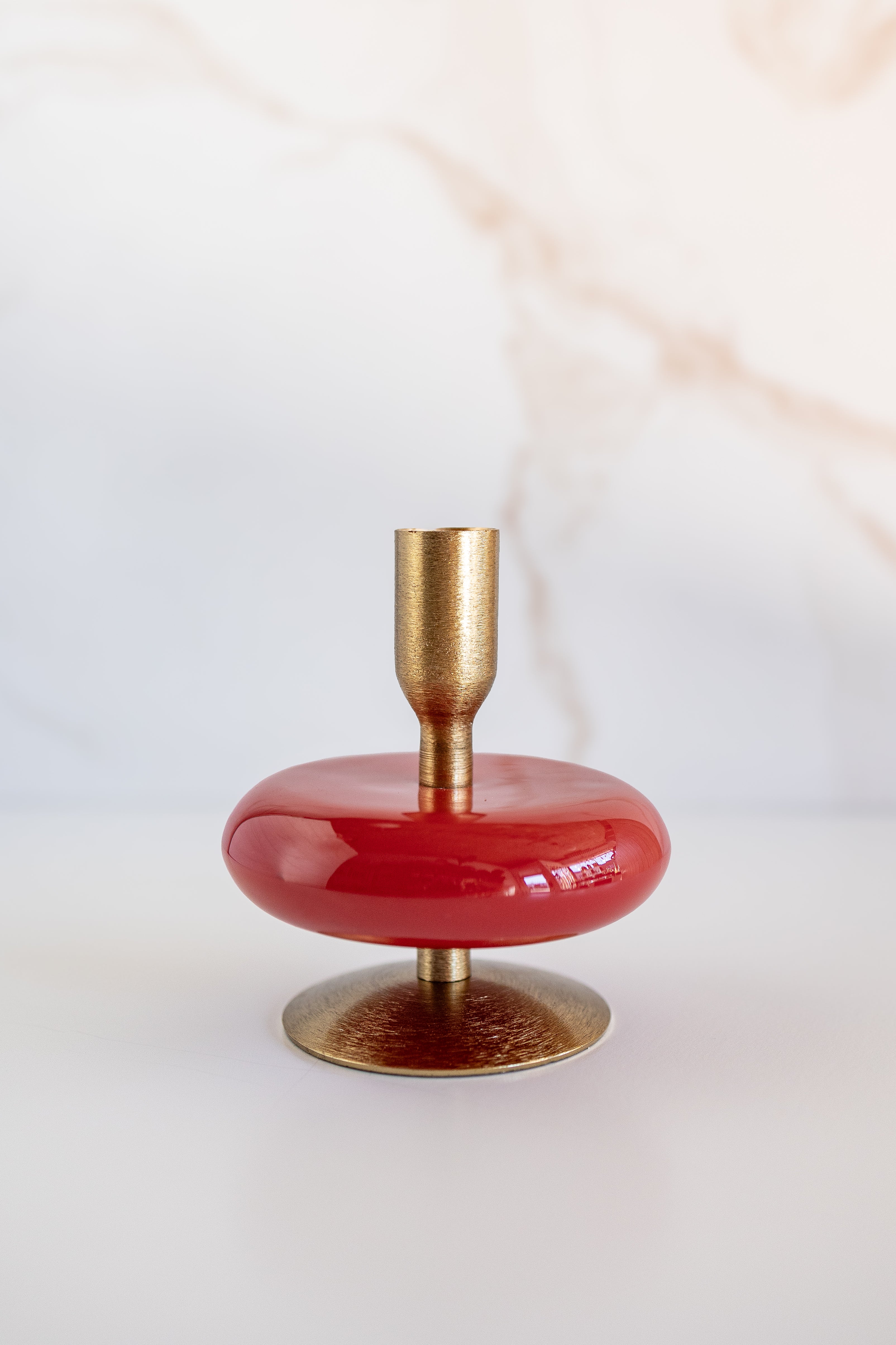 Red Enamled Taper Holder