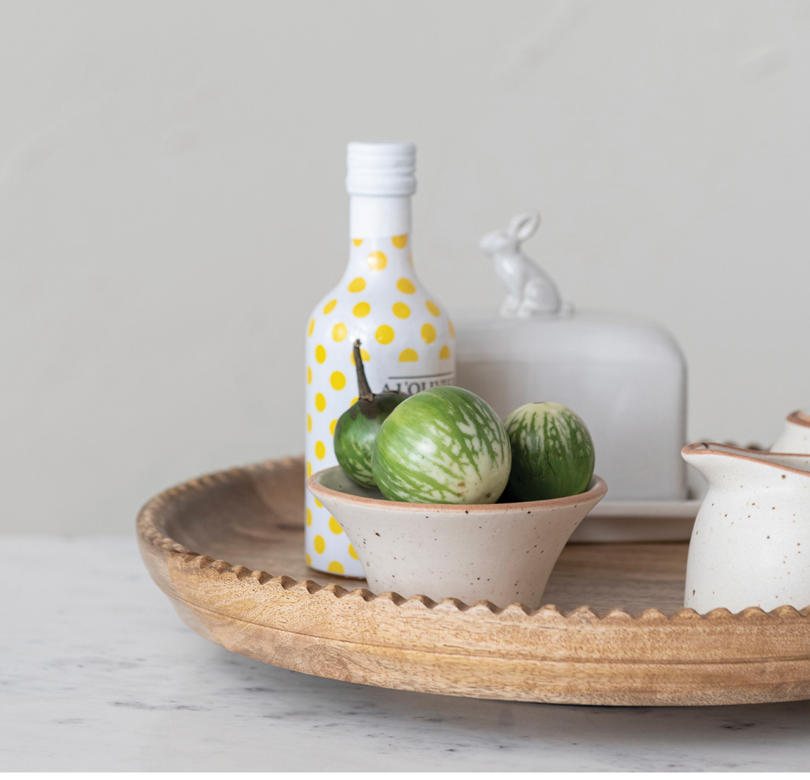 Scalloped Wood Lazy Susan