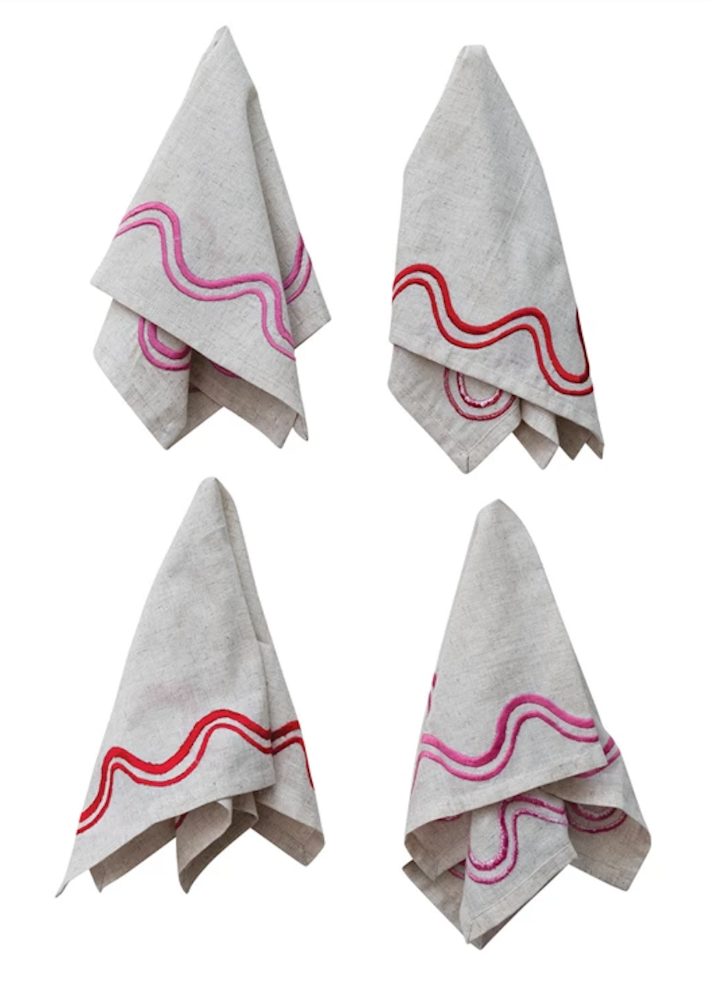 Wavy Embroidered Napkins
