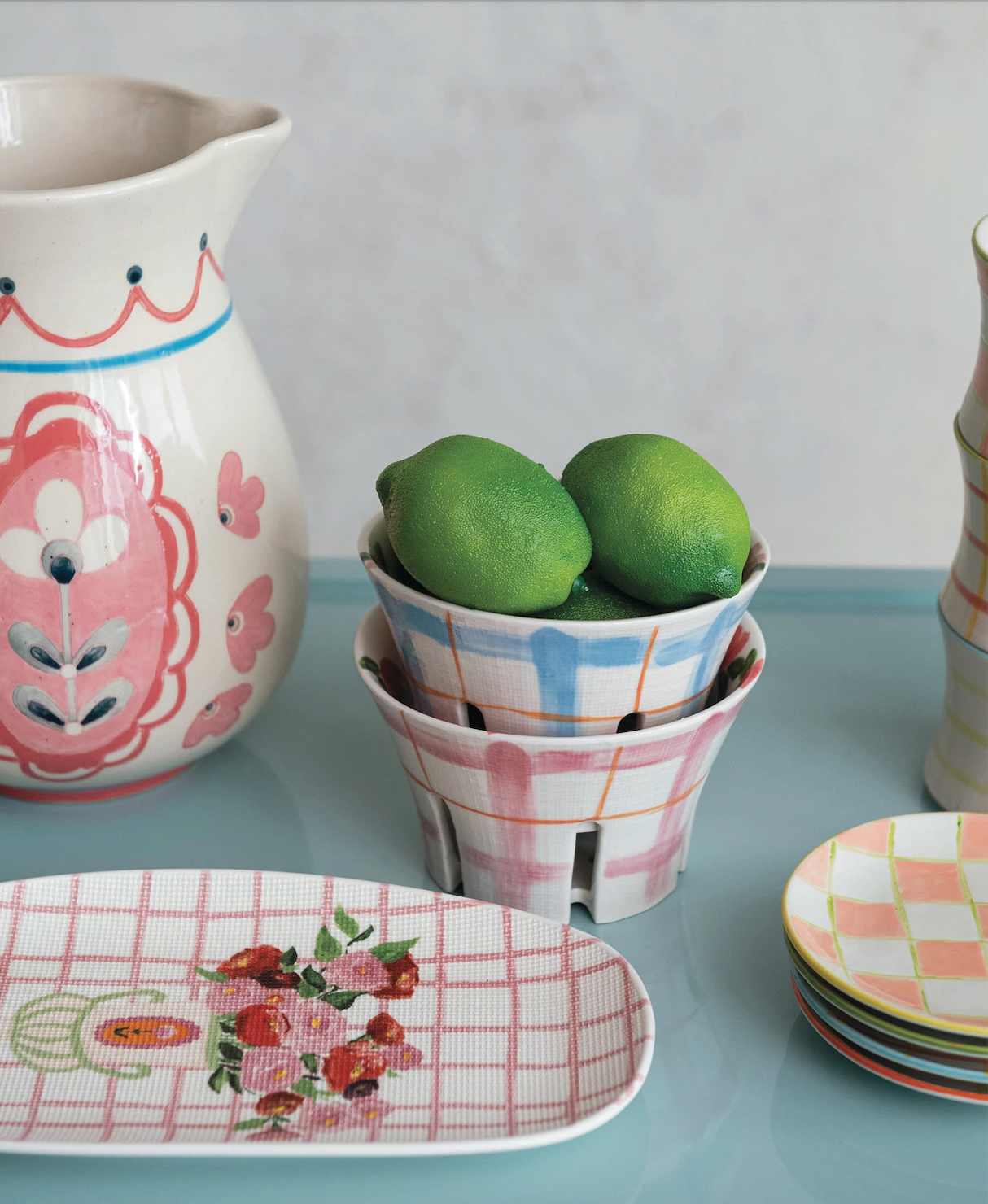 Hand-Painted Stoneware Berry Bowl