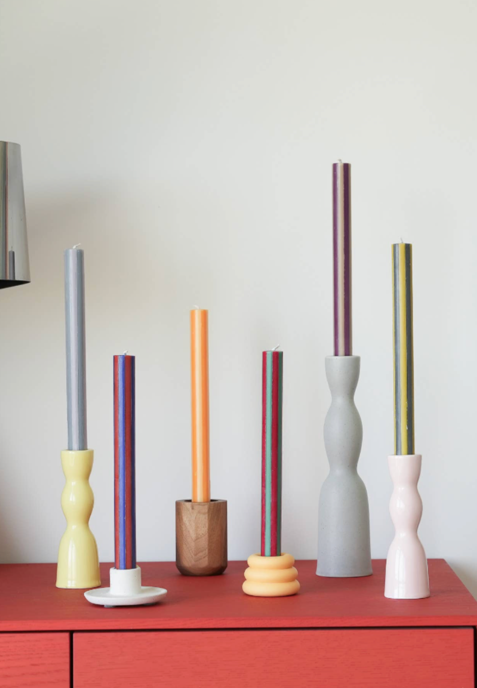 Striped Dinner Candles