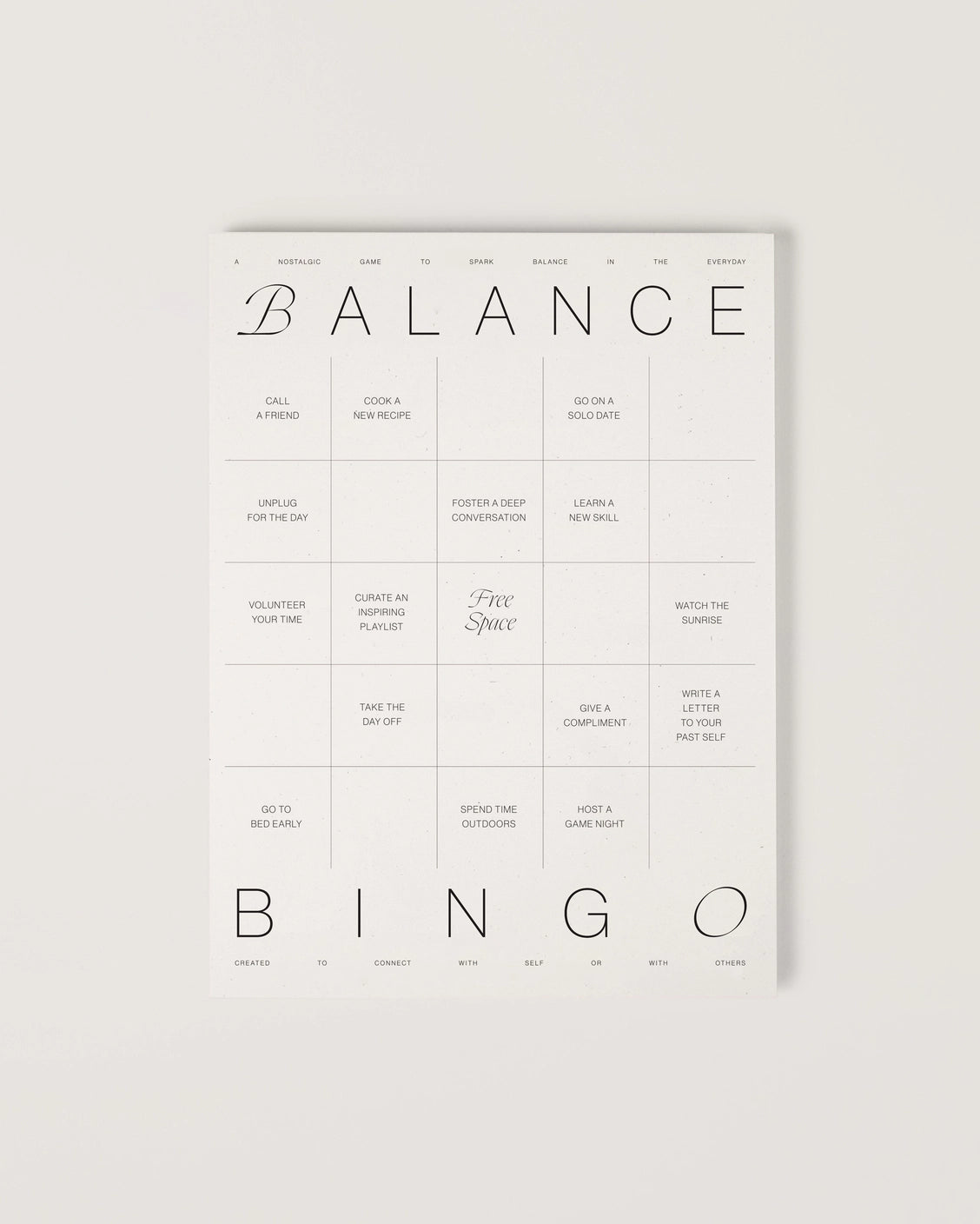 Balance Bingo Pad