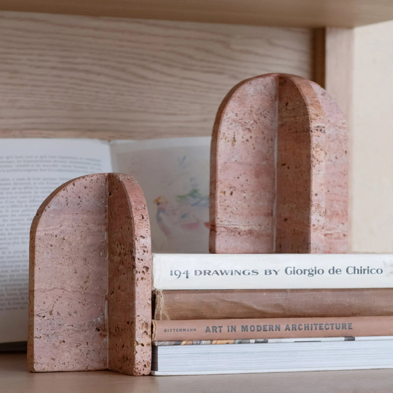 Red Travertine Bookend