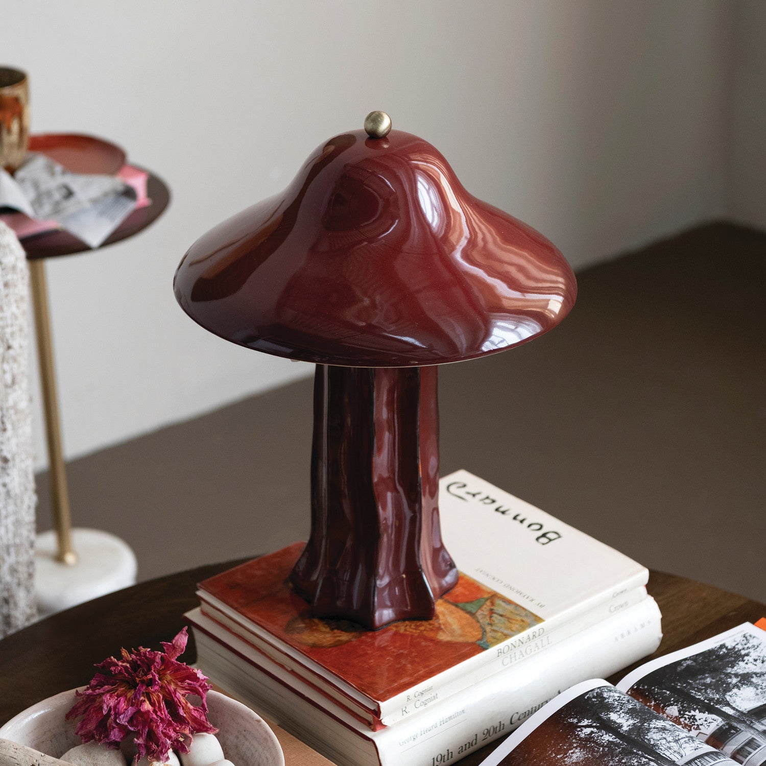 Fluted Burgundy Lamp