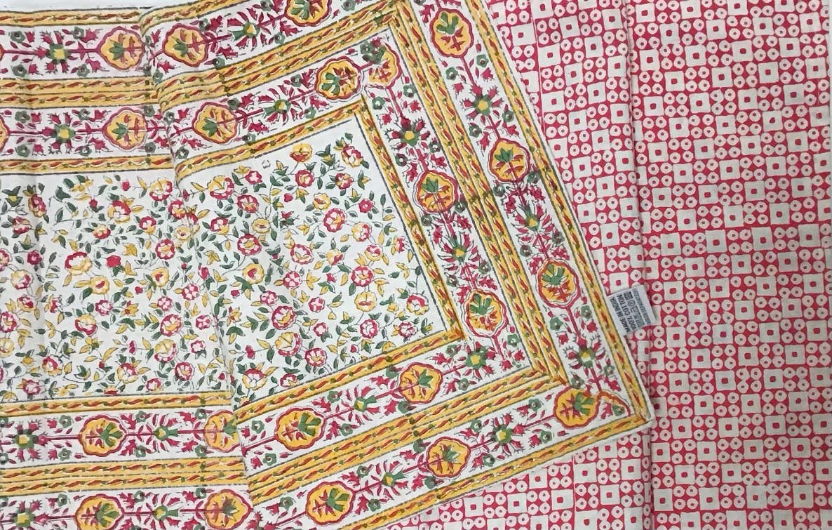 Cornwall Table Runner Yellow/Pink