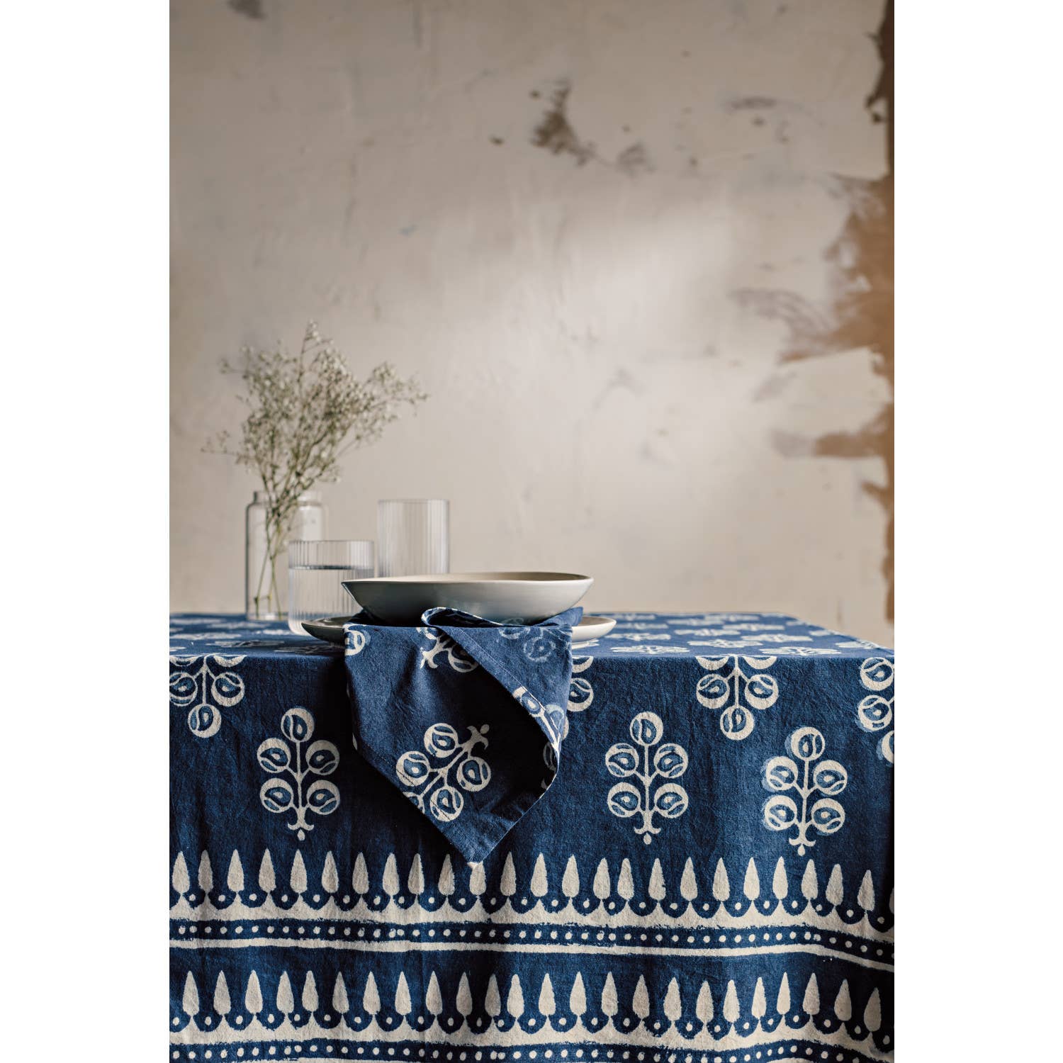 Hawthorn Block Print Tablecloth