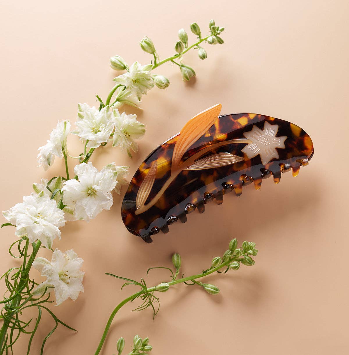 Flax Flower Long Hair Claw