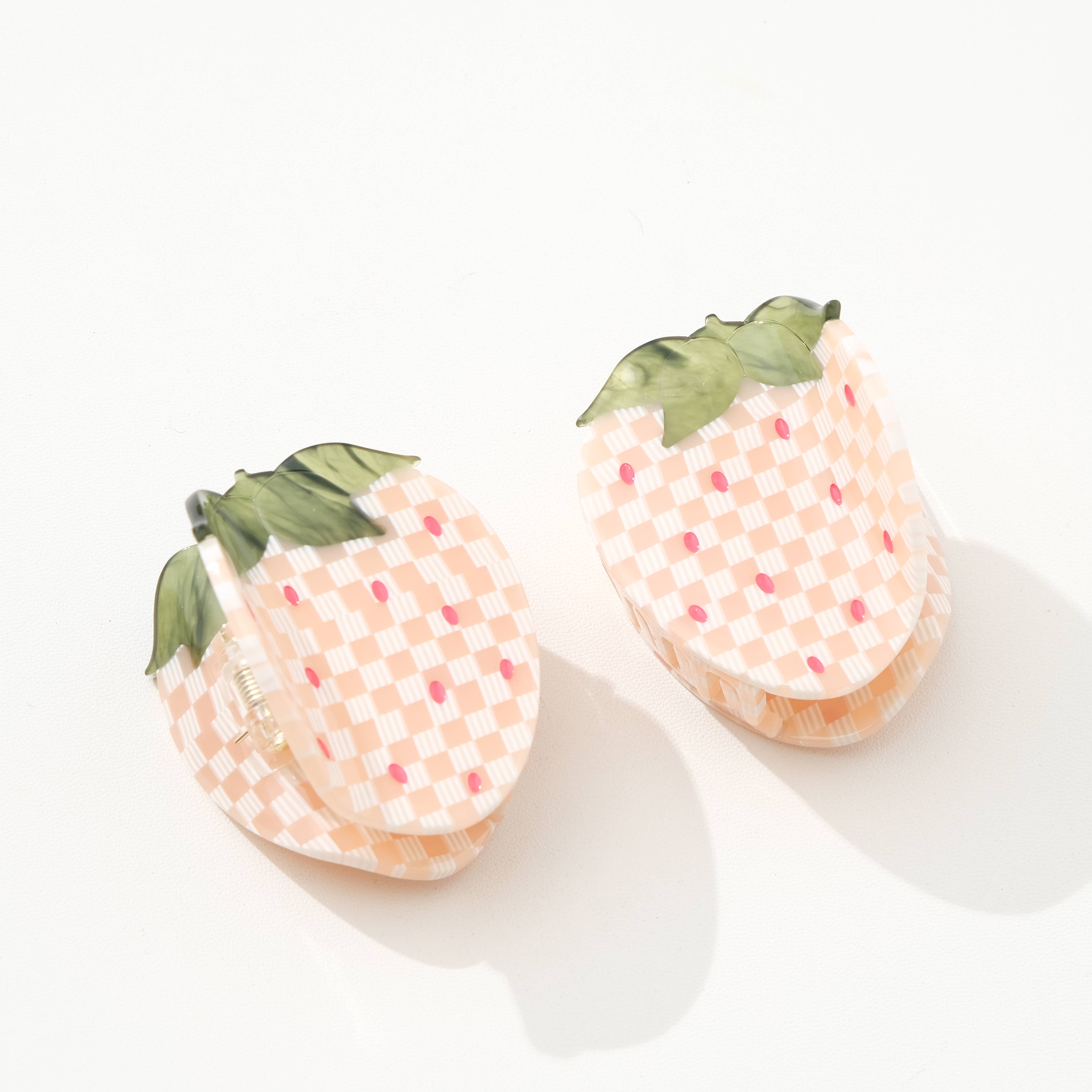 Gingham Strawberry Hair Claw
