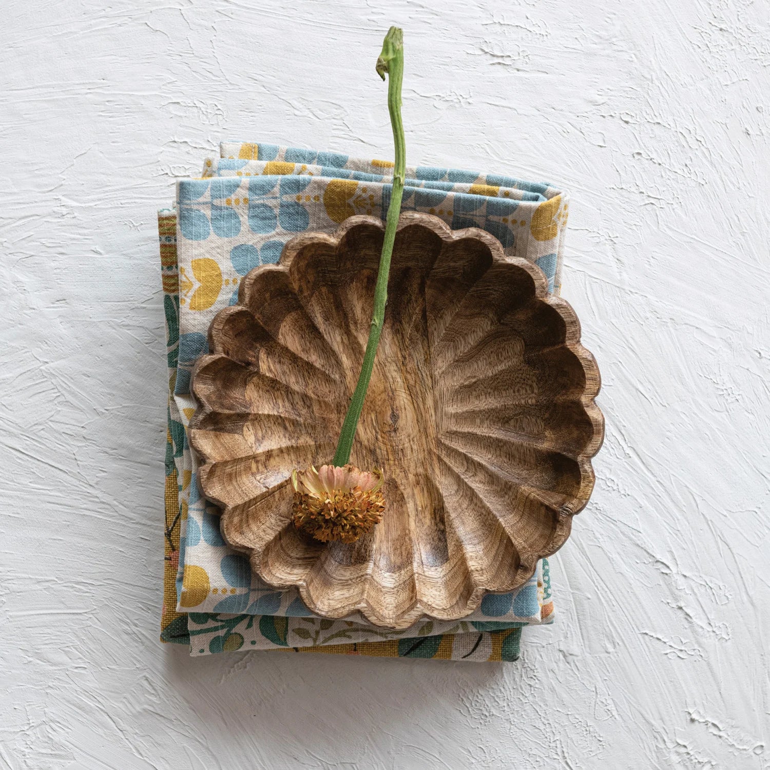 Wood Scallop Bowl