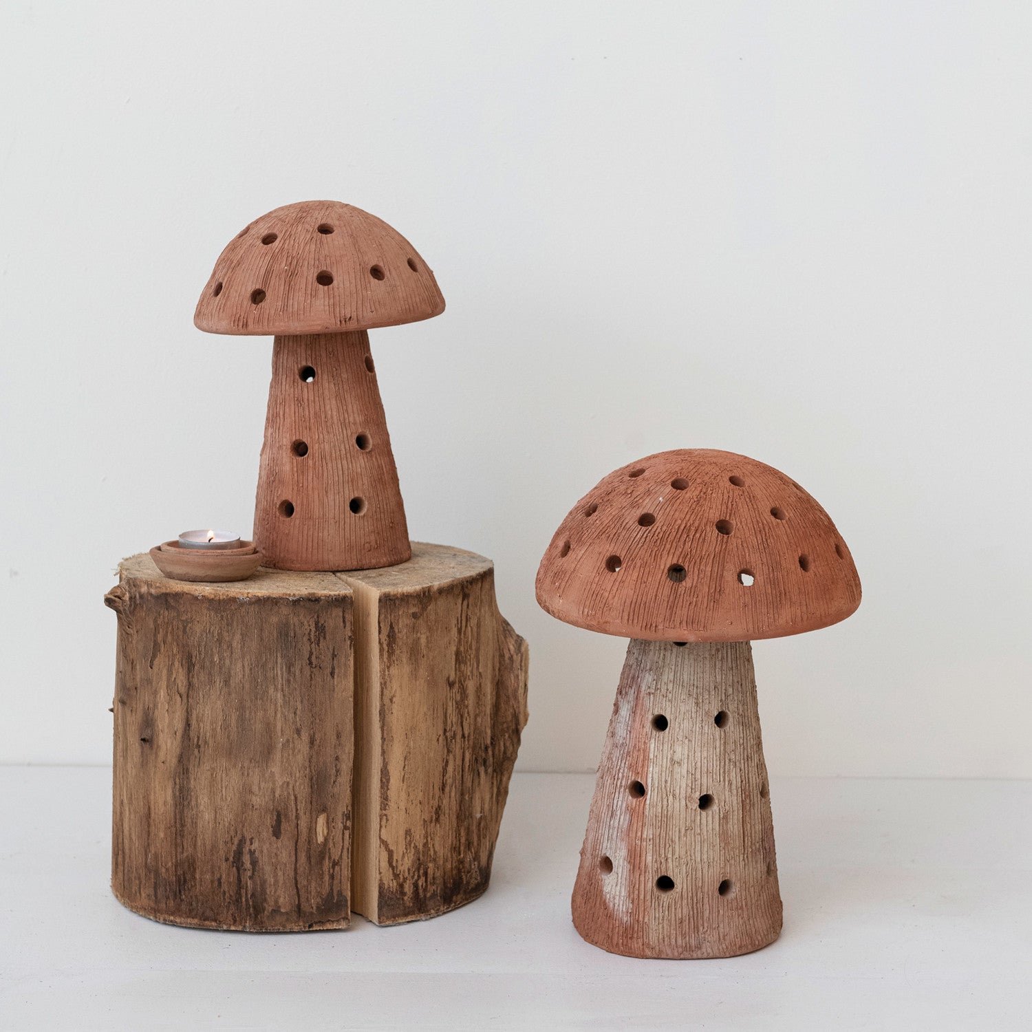 Terracotta Mushroom Candleholder