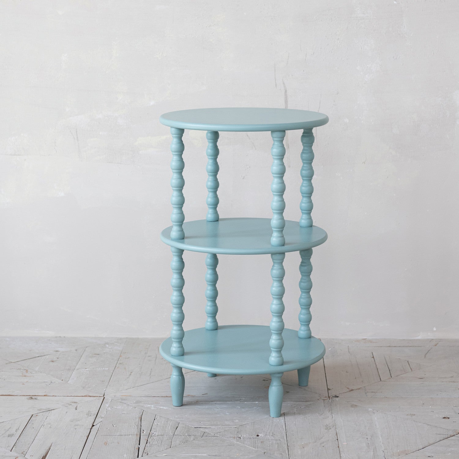 Blue Turned Leg Side Table
