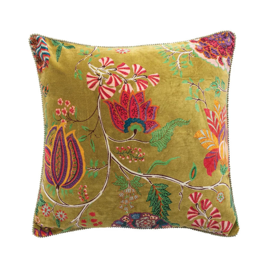 Velvet Floral Pillow