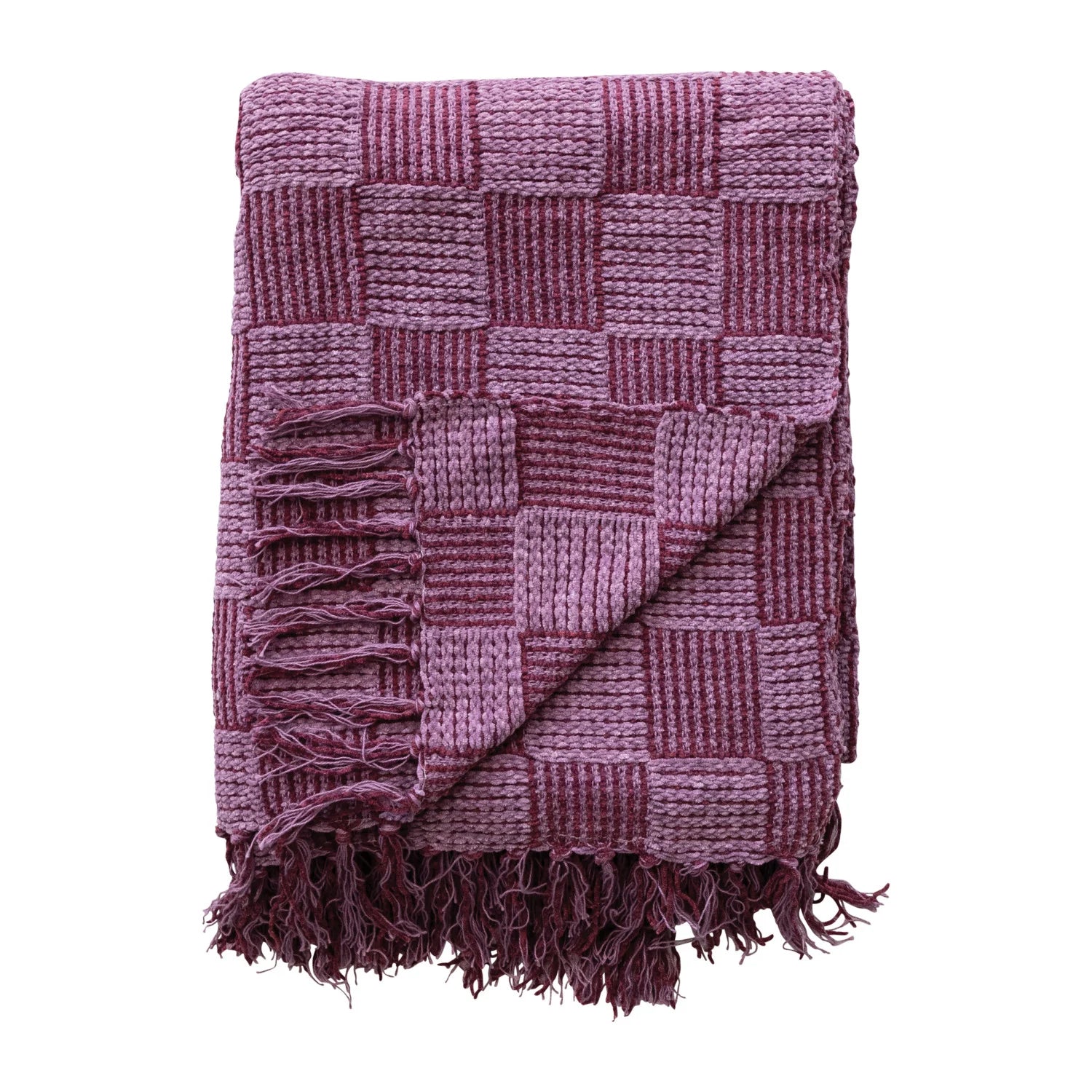 Checkered Chenille Throw