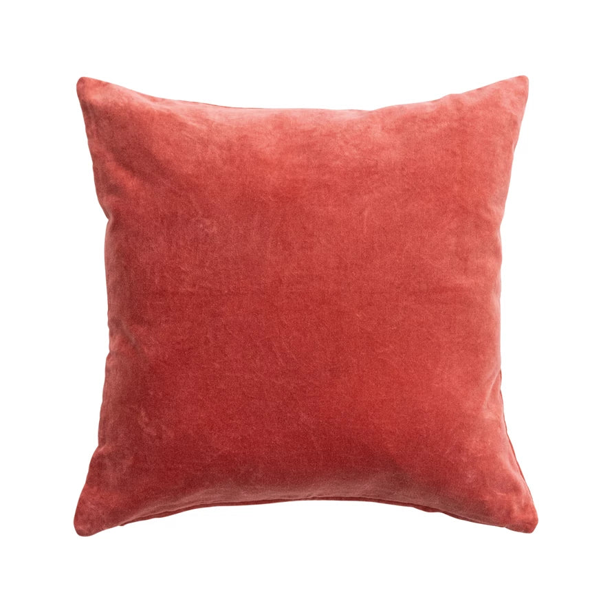 Bright Rust Velvet Pillow