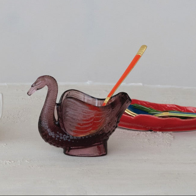 Glass Swan Dish