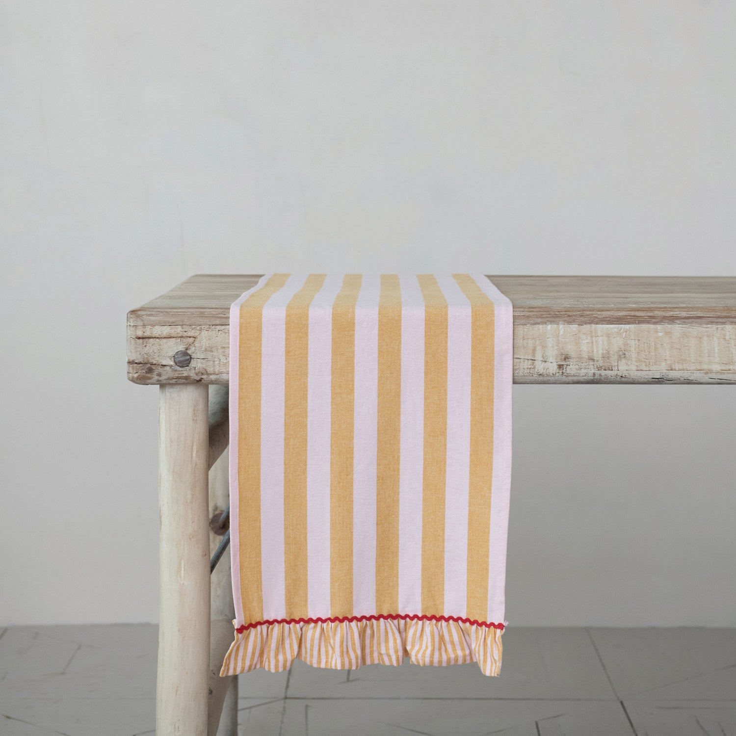 Dolly Stripe Ruffle Table Runner