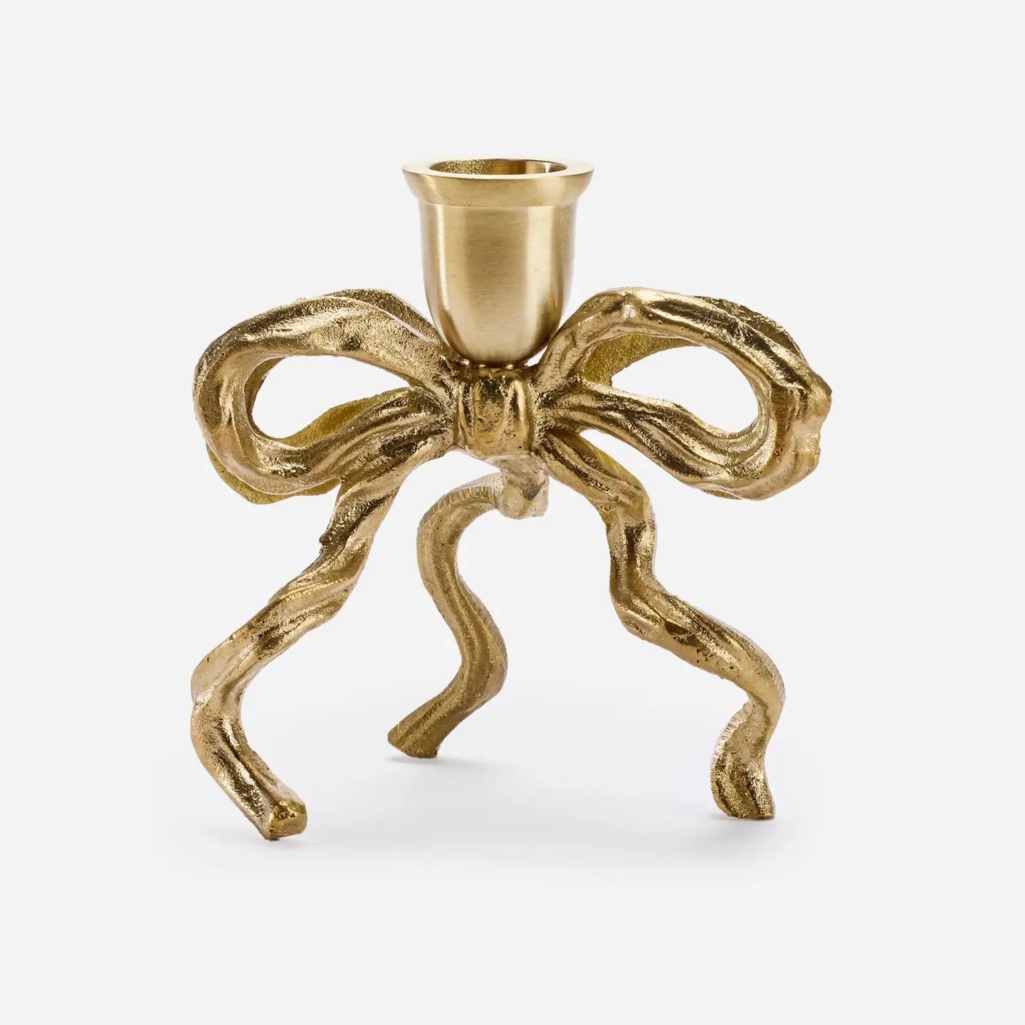 Brass Bow Candle Holder