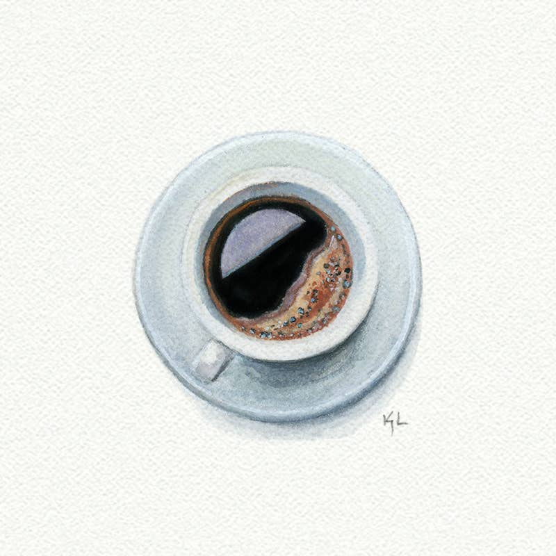 Coffee Miniature Watercolor Painting