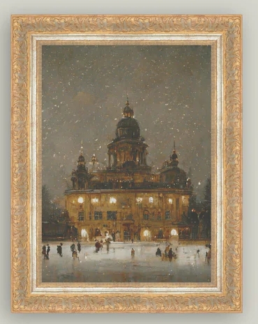 Holiday Ice Skating - 14x18