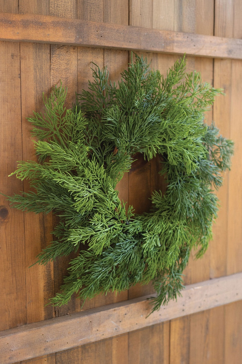 Faux Cedar Wreath 16"