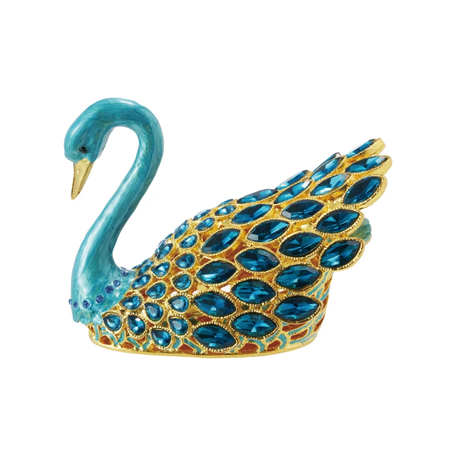 Swan Jeweled Trinket Box
