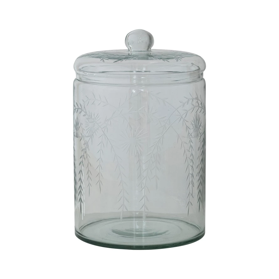 Etched Botanicals Jar
