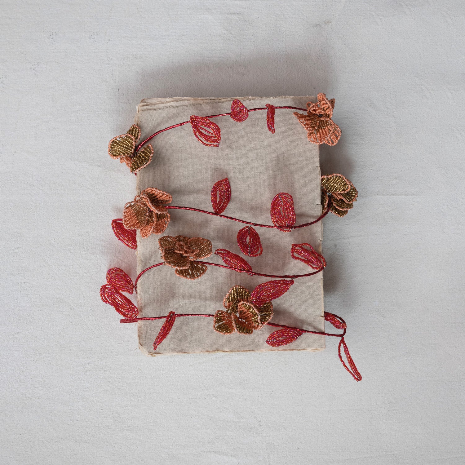 Glass Bead Leaves & Flowers Garland