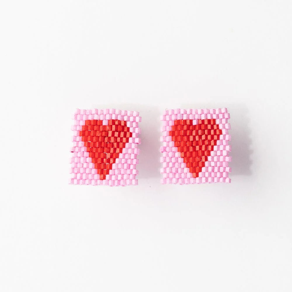 Kallie Heart Beaded Earrings