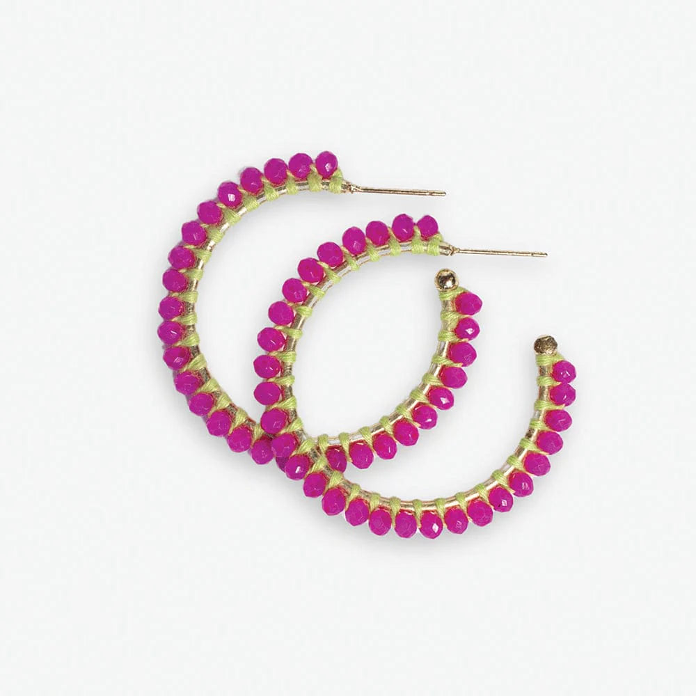 Lillian Beaded Hoop Earrings