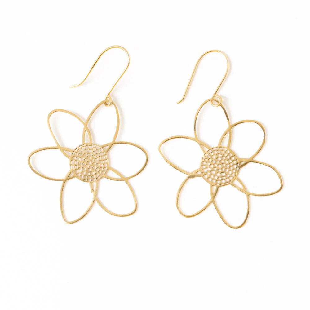 Open Petal Brass Hoops