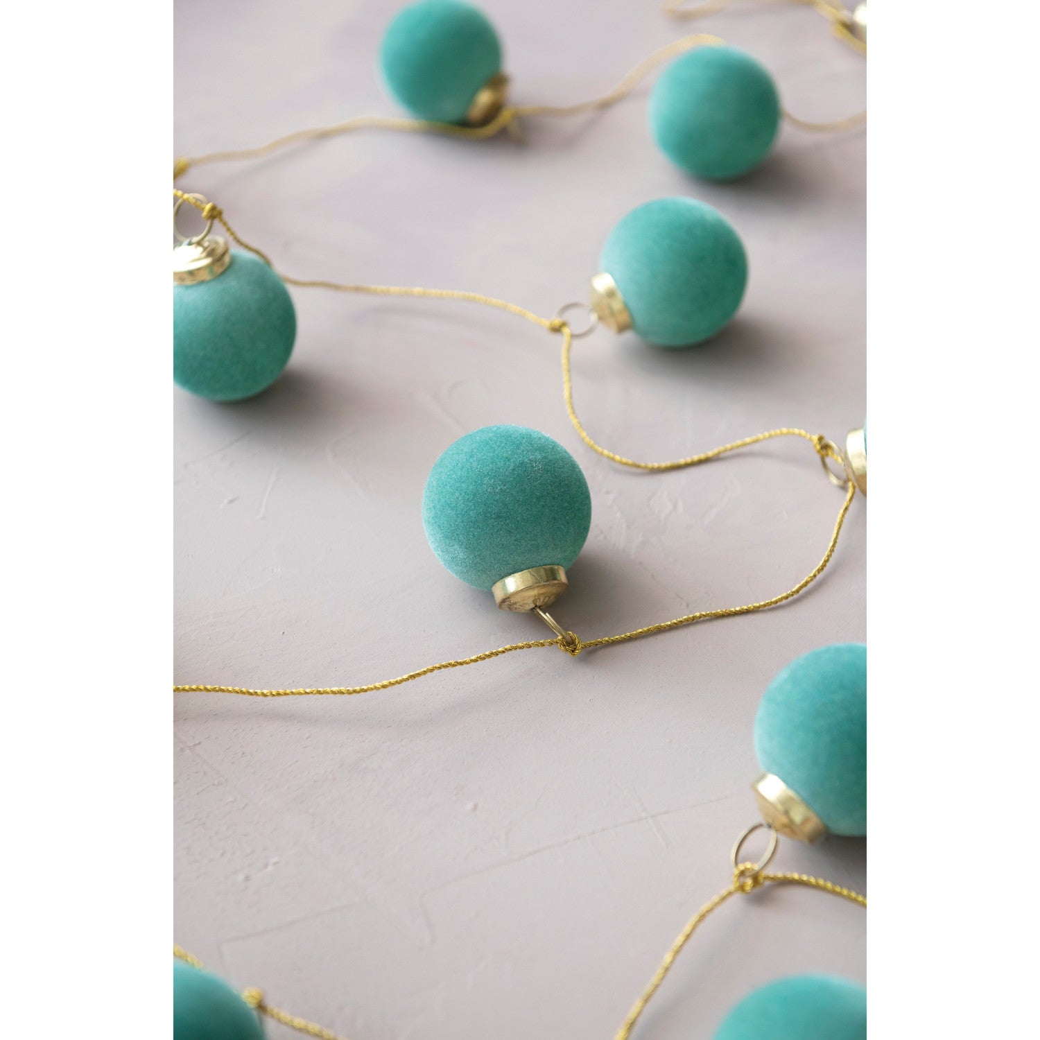 Flocked Ball Ornament Garland